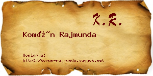 Komán Rajmunda névjegykártya